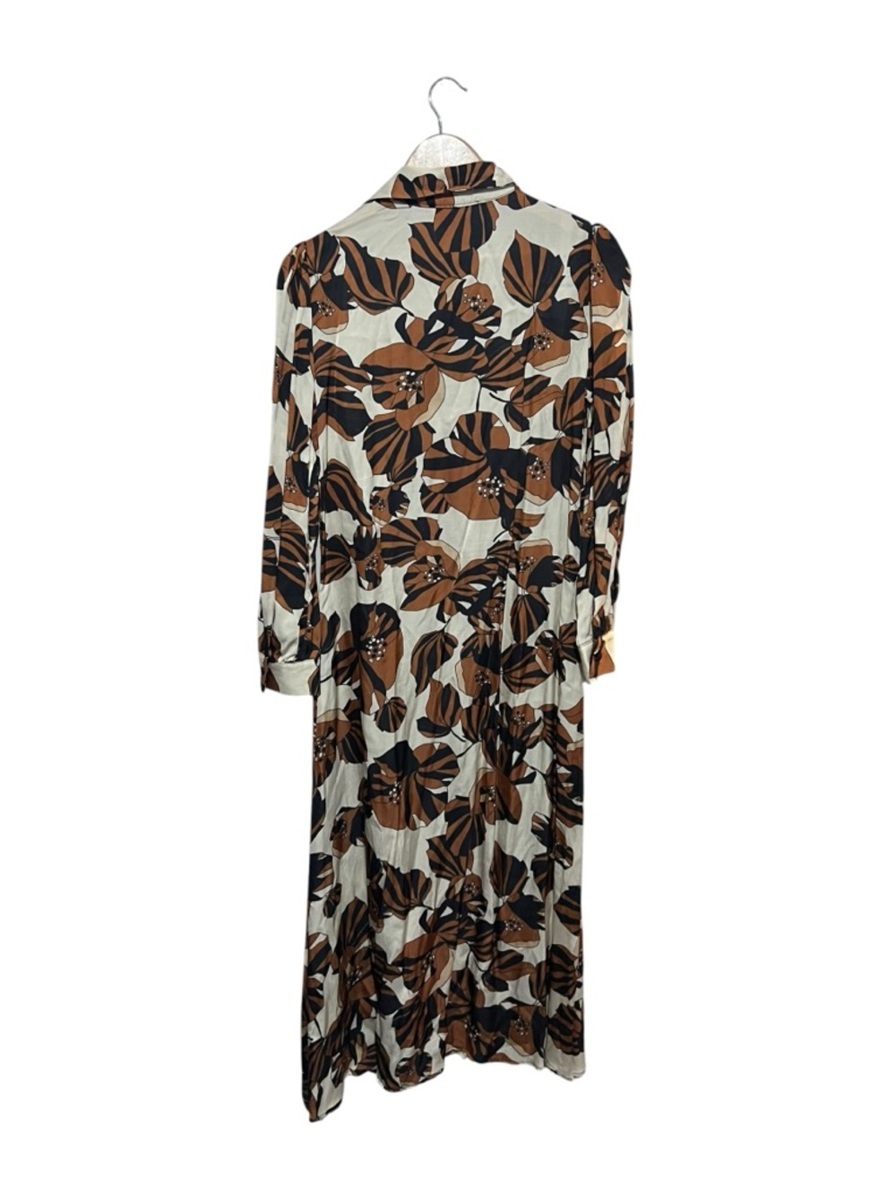 Pietronilla Satin Shirt Dress Size Small Modest Long Sleeves Chic Collared Maxi - Picture 3 of 7